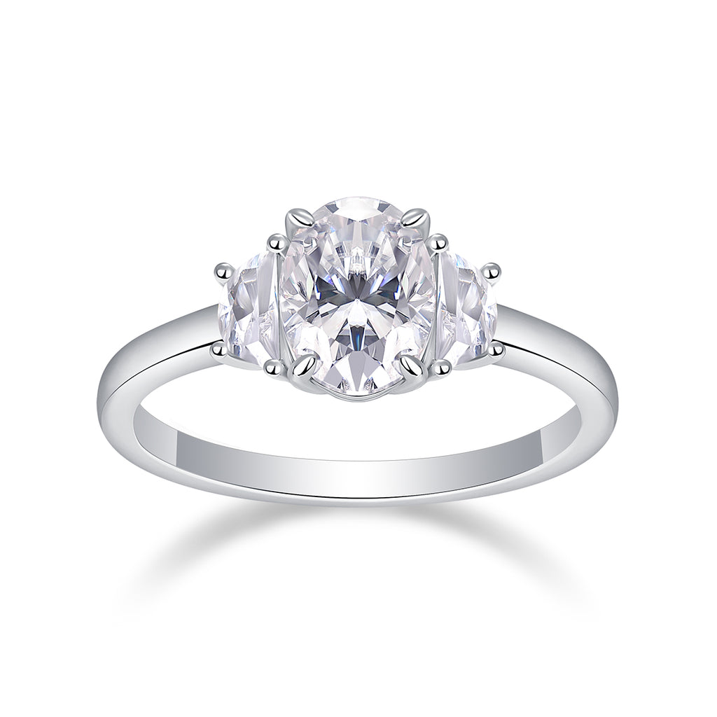 Brilliant Light And Shadow - A Wedding Ring Set With 2-carat Top-quality Moissanite S925 Silver And Platinum-plated Diamond Can Be Inspected With A Diamond Pen