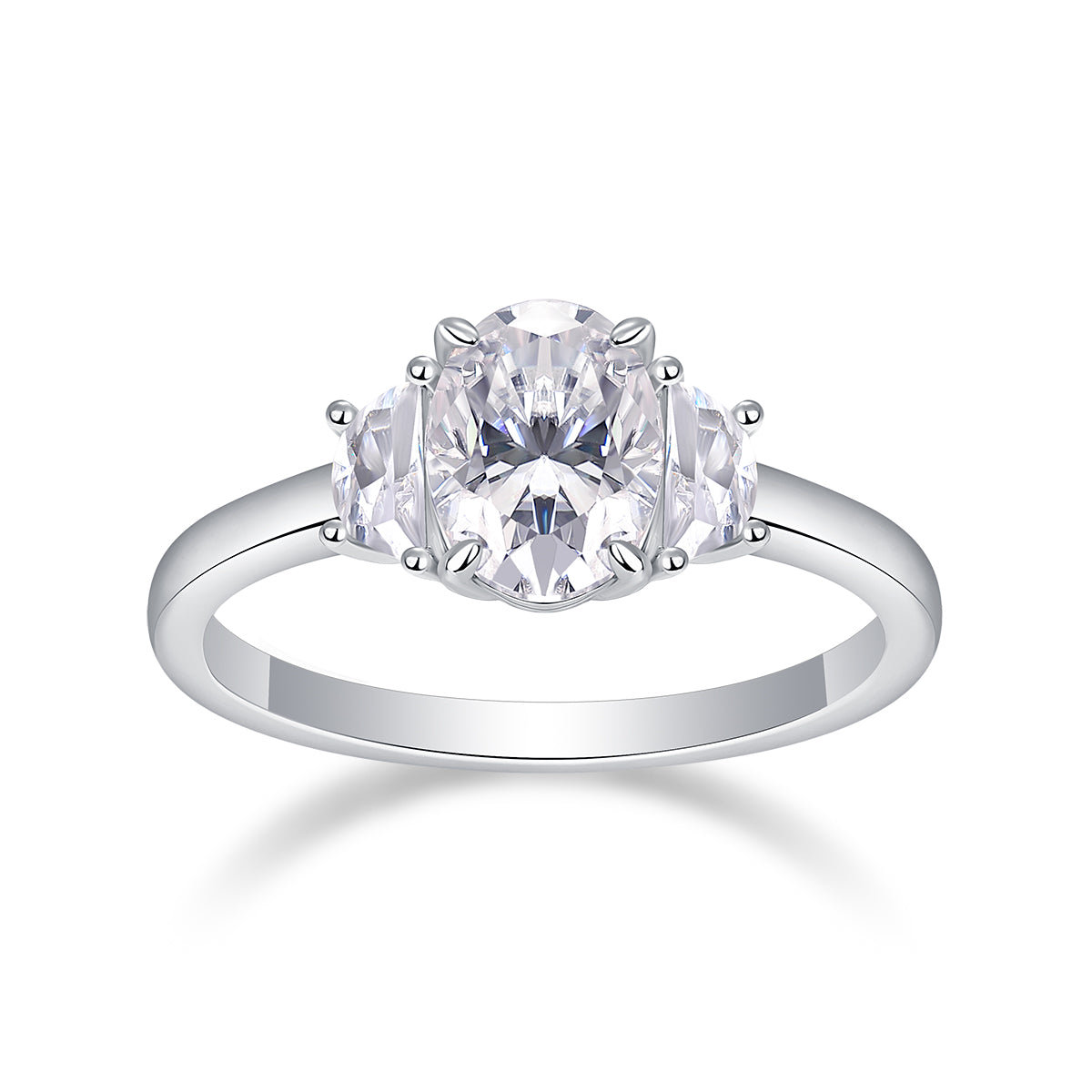 Brilliant Light And Shadow - A Wedding Ring Set With 2-carat Top-quality Moissanite S925 Silver And Platinum-plated Diamond Can Be Inspected With A Diamond Pen