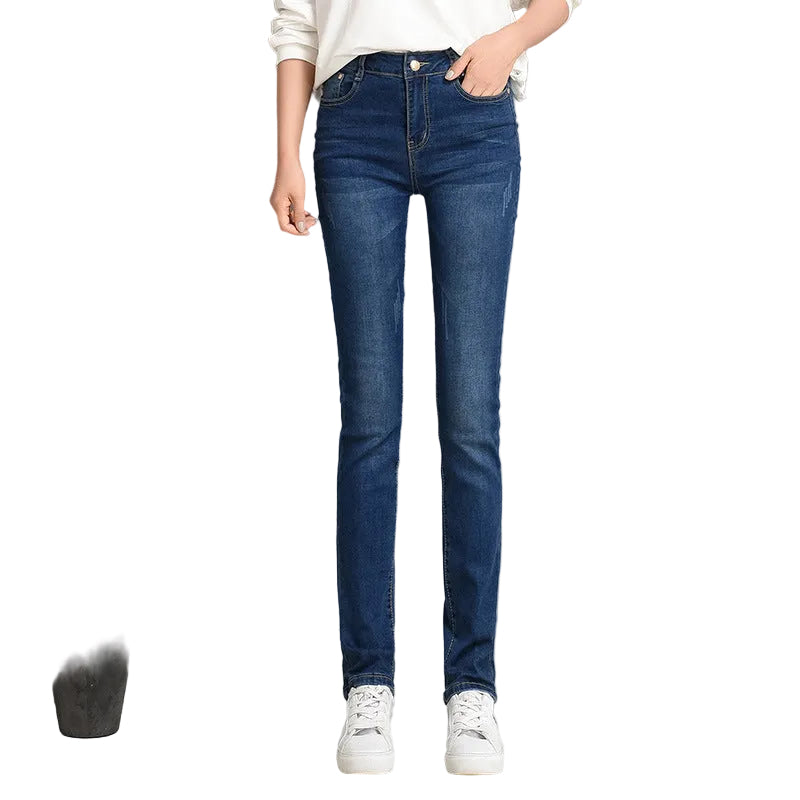 Women's Slim Fit Elastic Straight Jeans