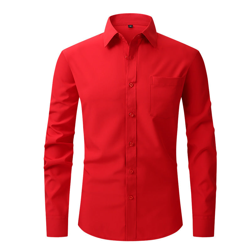 Casual Long Sleeve Business Blouse Men