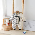 Baby Autumn And Winter Onesie Newborn Chinese Wind Panda Go Out Clothes Plus Velvet Thickened Romper