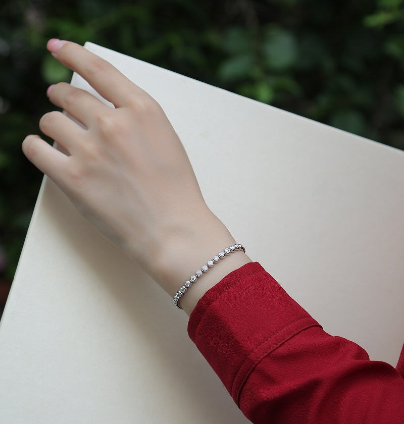 Galaxy Dream - A Luxurious And Fashionable Light Luxury Jewelry Silver Bracelet Set With Top-quality Moissanite, S925 Silver-plated Platinum