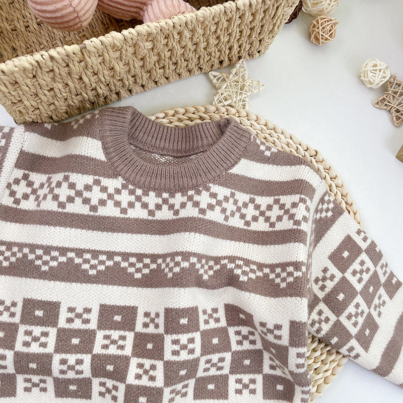 Korean Version Of Plaid Cardigan For Children