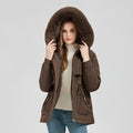 Waist Trimming  Big Fur Collar Coat