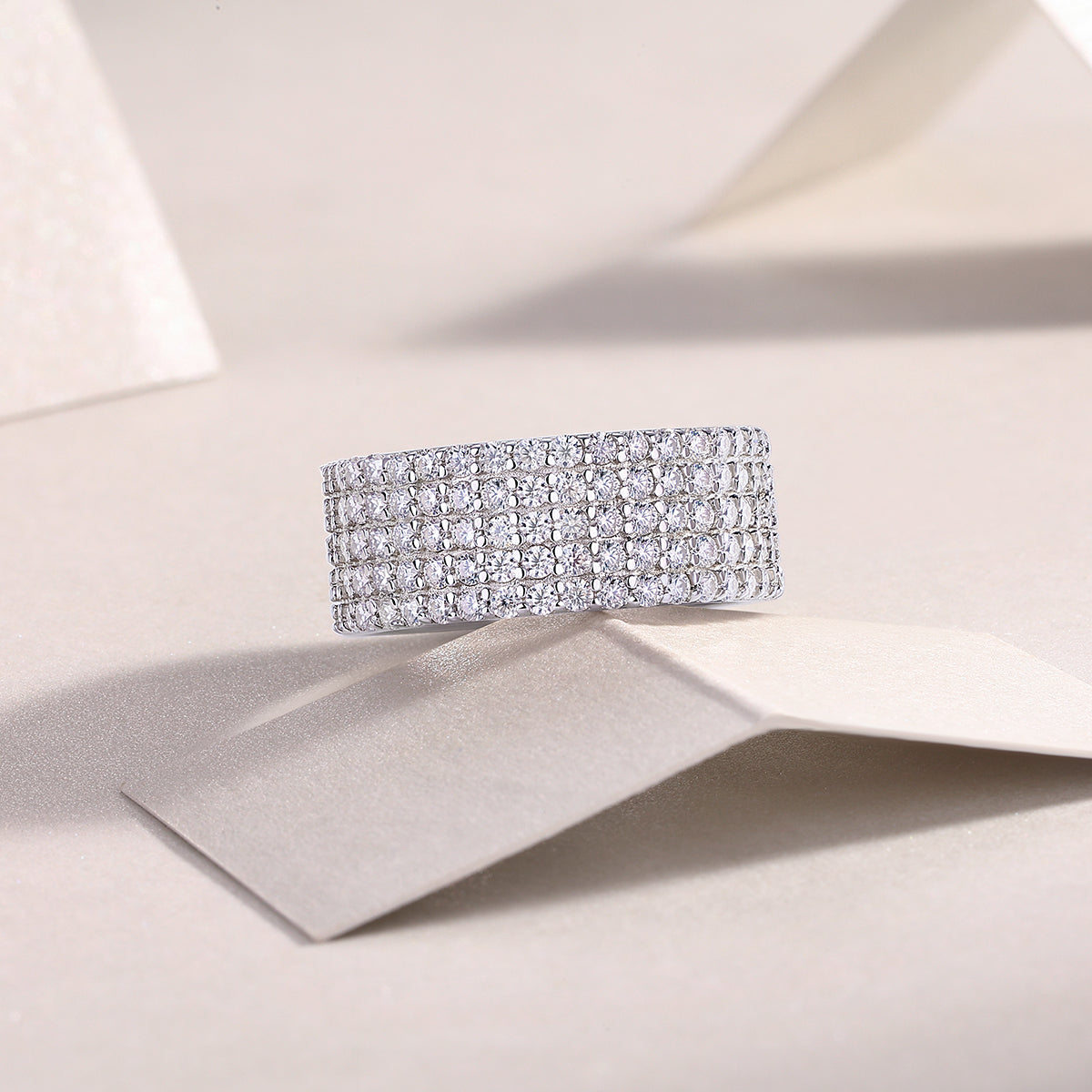 Star Secret - A Wedding Ring Set With Top-quality Moissanite S925 Silver And Platinum-plated Diamond Can Be Tested With A Diamond Pen