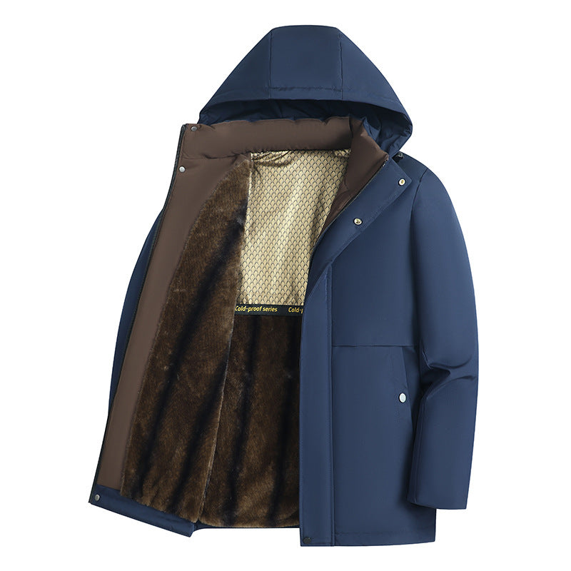 Men's Cotton-padded Clothes Fleece-lined Thickened Outdoor Windproof Waterproof