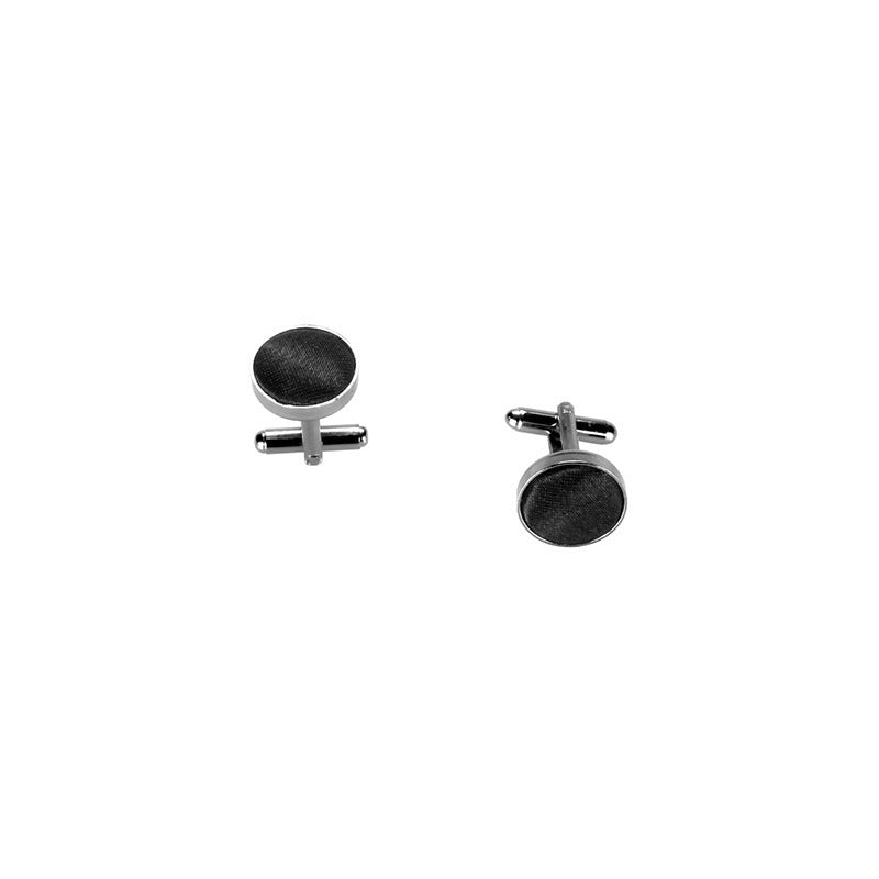 Solid Monochrome Men's Tie Cufflinks Pocket Square Set