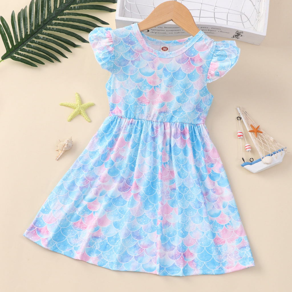 Flounced Sleeve Dress Girl  Dress