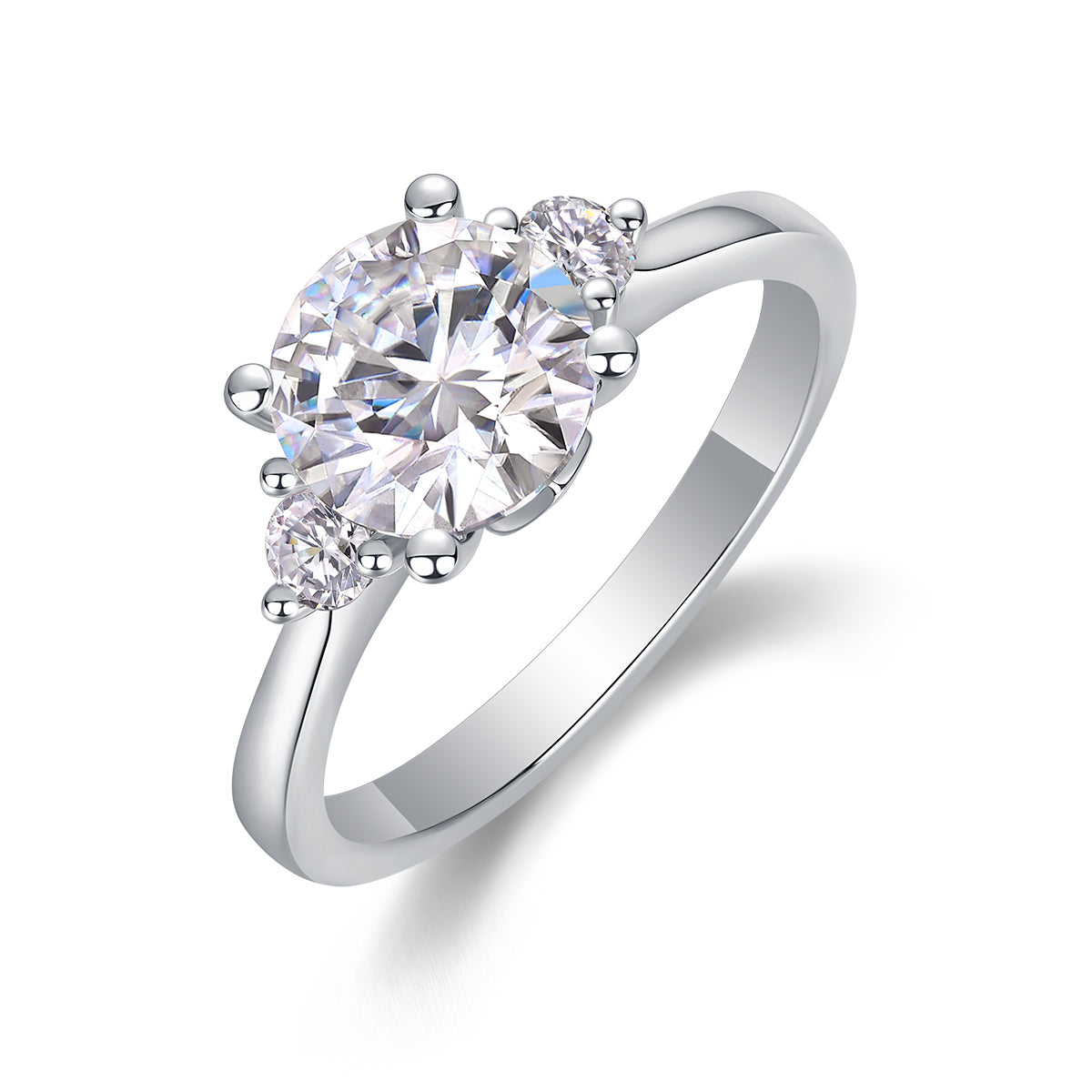 Starry Sky Romance - A Wedding Ring Set With 2-carat Top-quality Moissanite S925 Silver And Platinum-plated Diamond. The Ring Can Be Inspected With A Diamond Pen