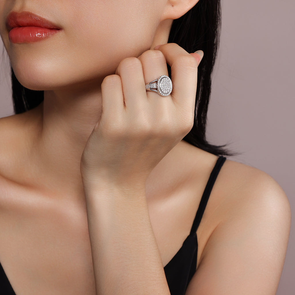 Starlight Moissanite Men’s Ring – S925 Platinum Plated | Diamond Sadaf