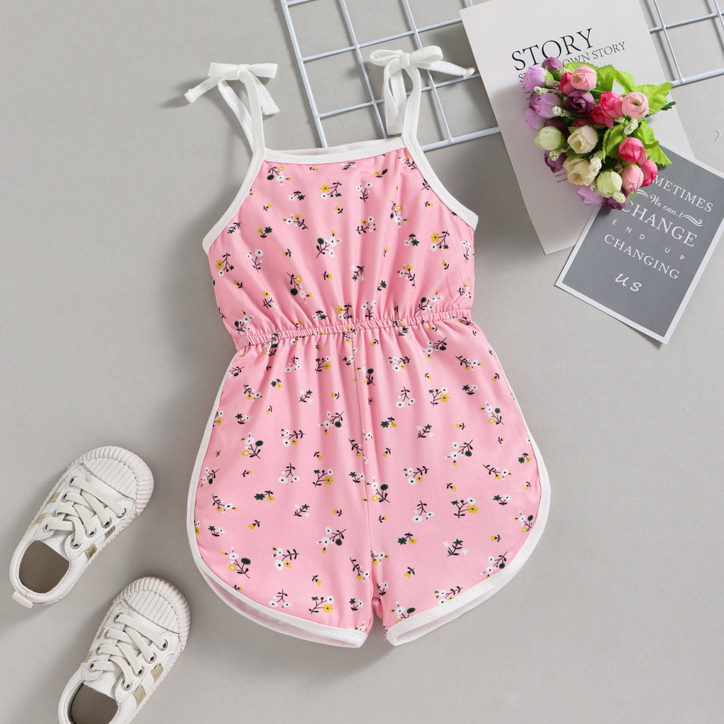 Children's Fashion Printing Strap Jumpsuit