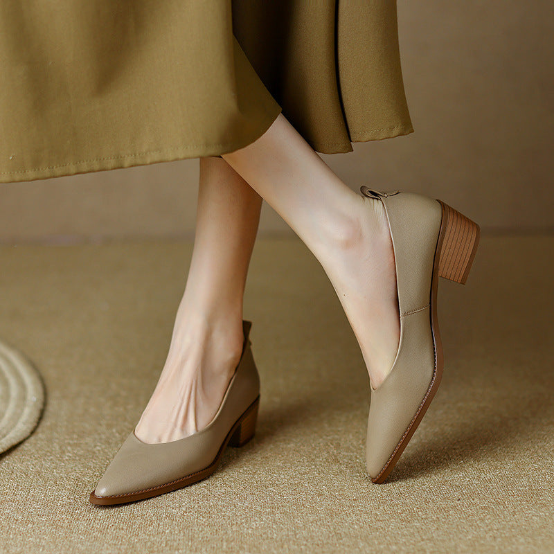 Sheepskin Low-cut Heels