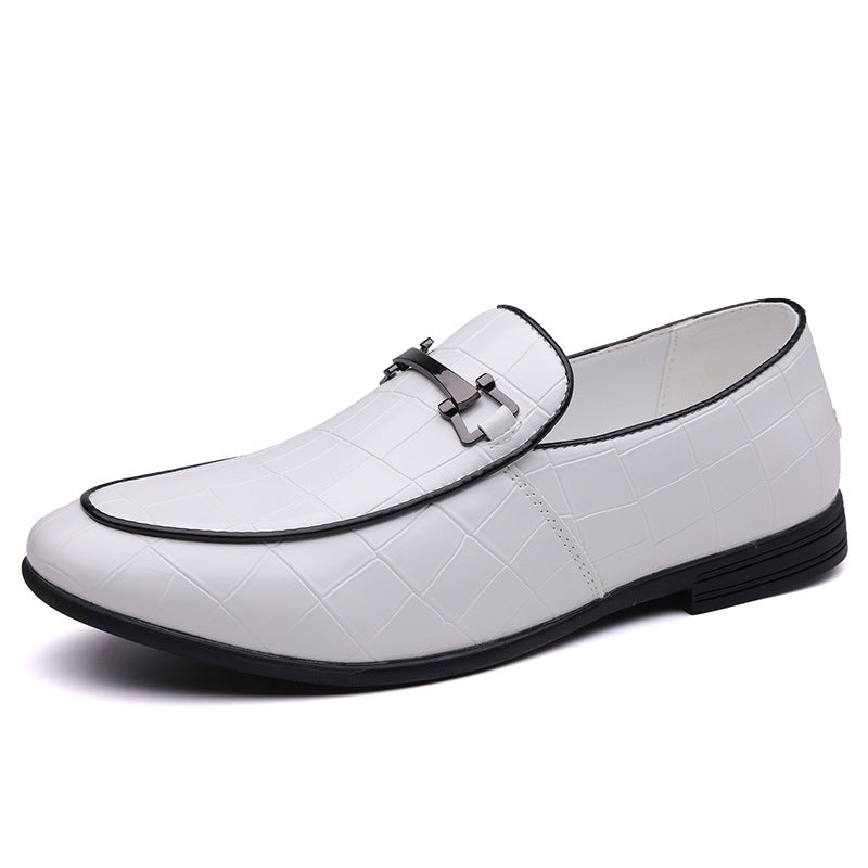 Men's Plaid Rubber Sole Lightweight Leather Shoes