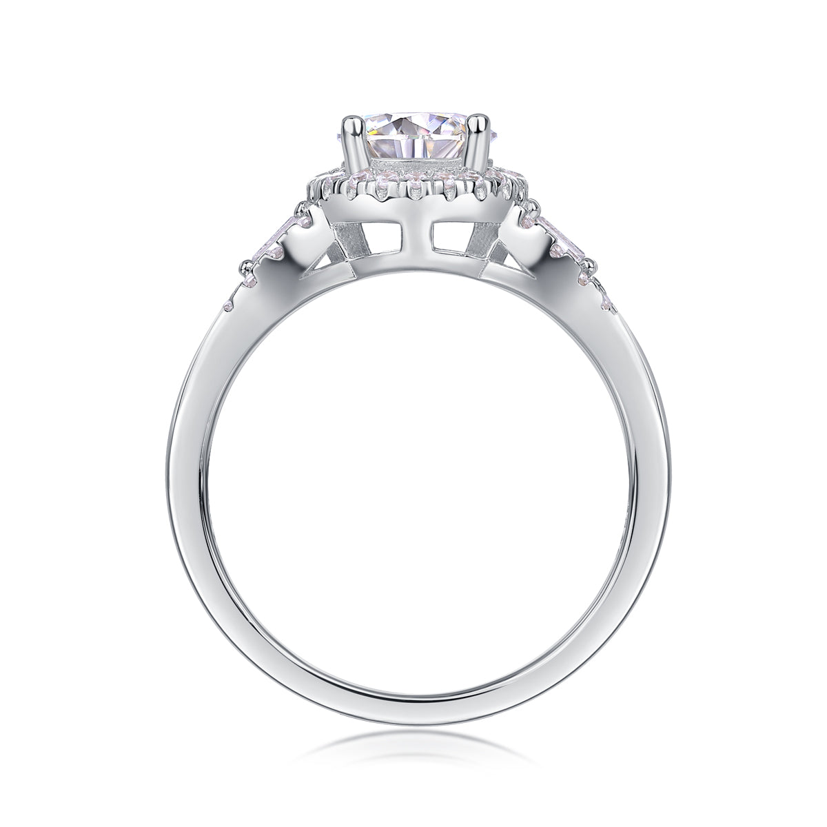 Free - Set With 1-carat Top-quality Moissanite S925 Silver And Platinum-plated Diamond Wedding Ring. The Ring Can Be Tested With A Diamond Pen In Gold And Rose Gold
