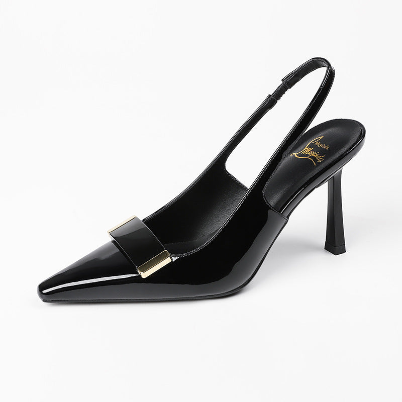 Women’s Square Toe Low-cut High Heel Sandals