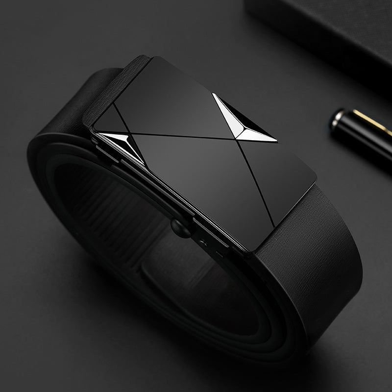 Genuine Leather Toothless Automatic Buckle Cowhide Belt Business Leisure Trend