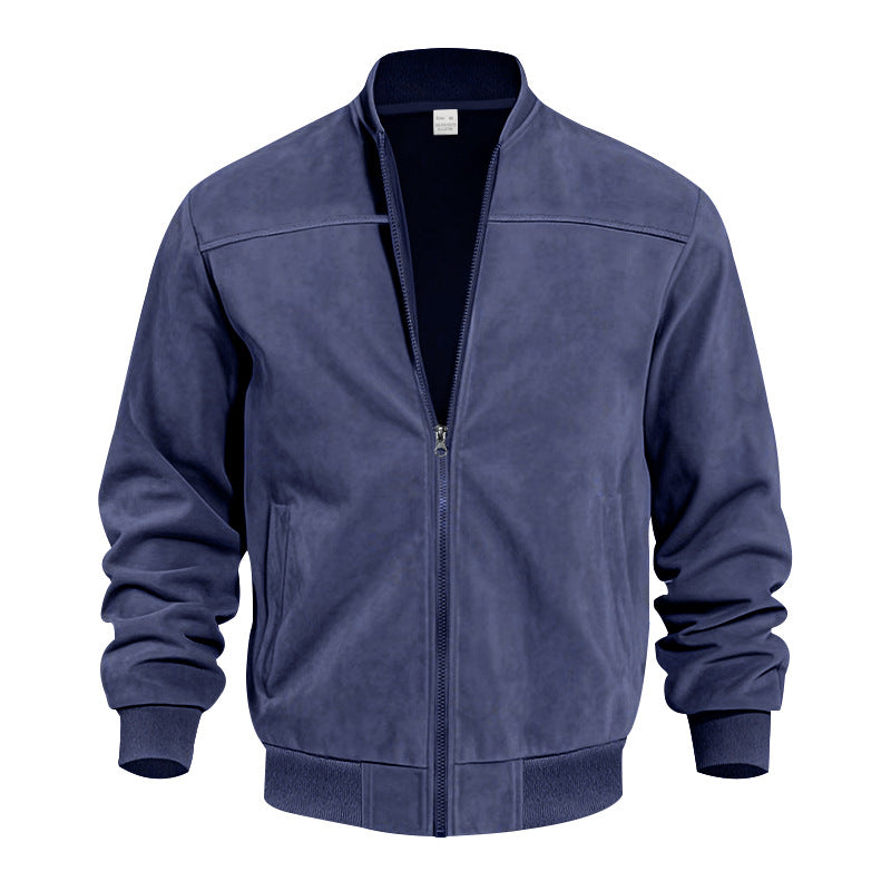 Casual Plus Size Suede Zipper Jacket