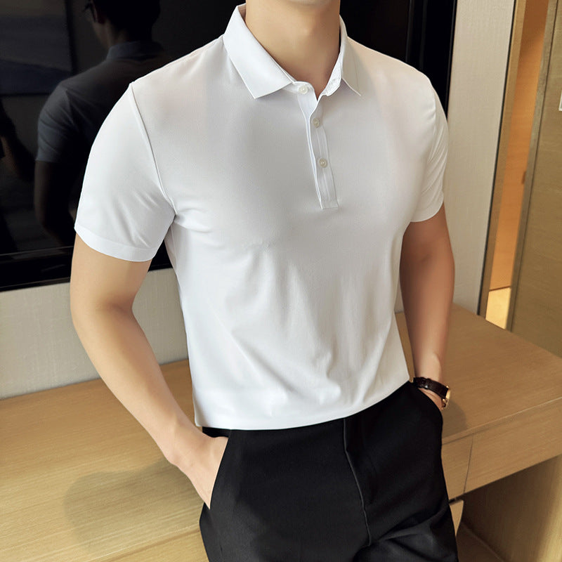New Seamless Solid Color Thin Men's Casual T-shirt