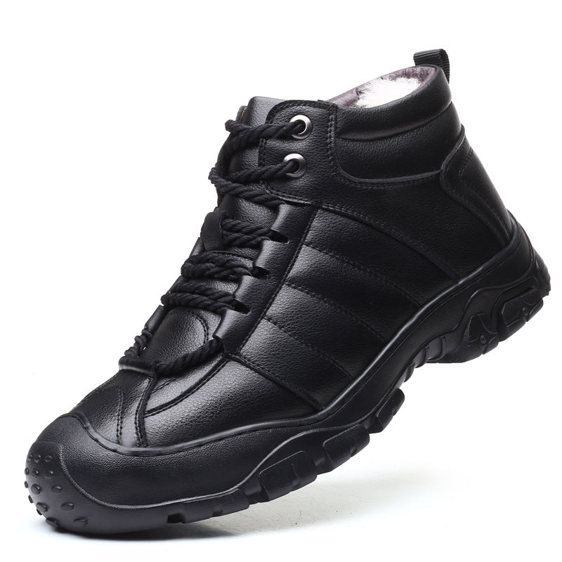 Men's  Mountaineering Plush Leather Shoes