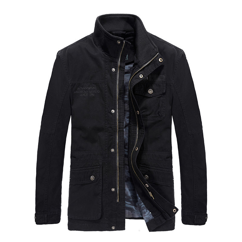 Mid-length Loose Cotton Washed Long-sleeved Jacket