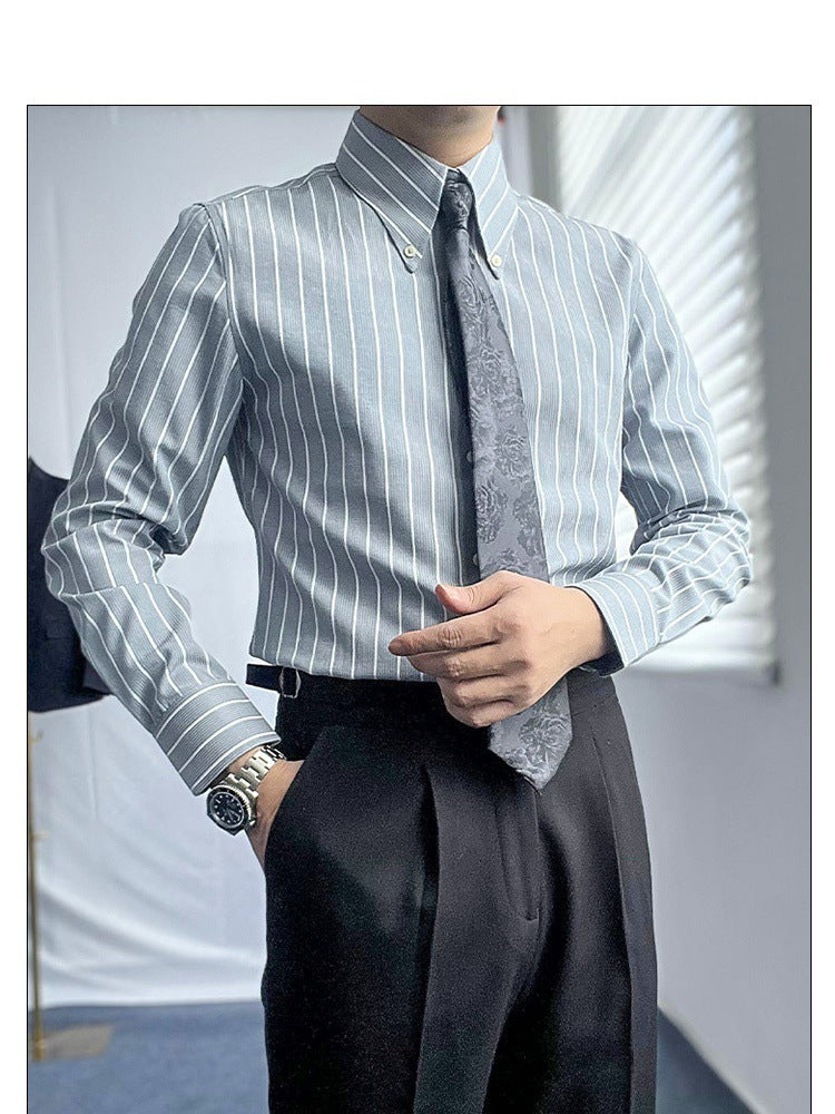 Retro Long Sleeve Striped Shirt