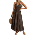 Loose-fitting, Neck-hanging Vacation-style Maxi Dress