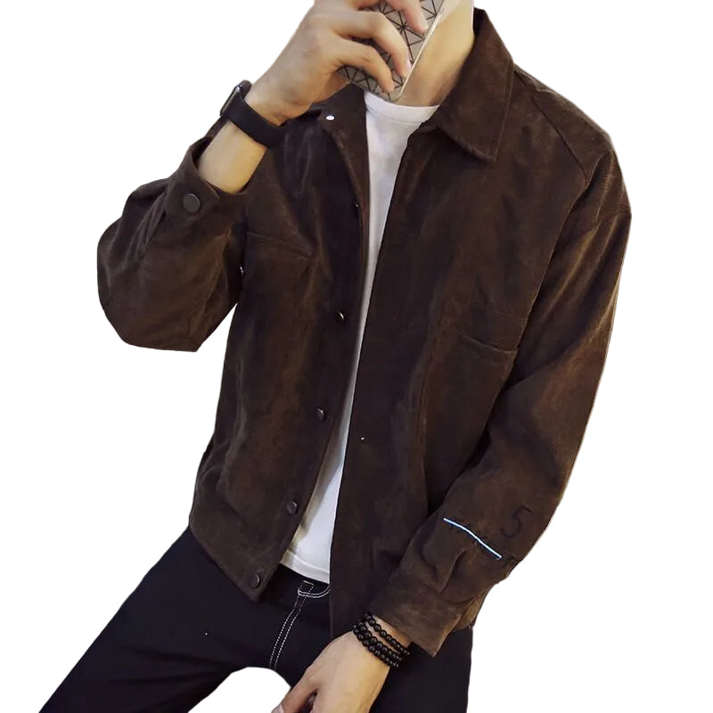 Jackets Men Single Breasted Pockets Leisure Slim Solid Simple