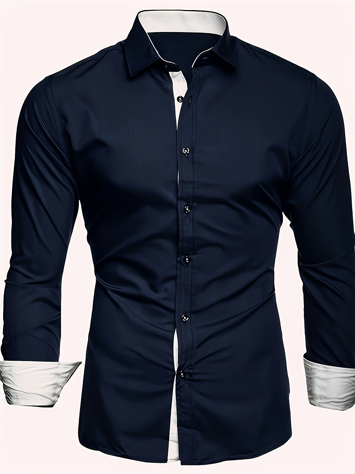 A Cool And Casual Long-sleeved Shirt In Contrasting Colors For A Teenage Man
