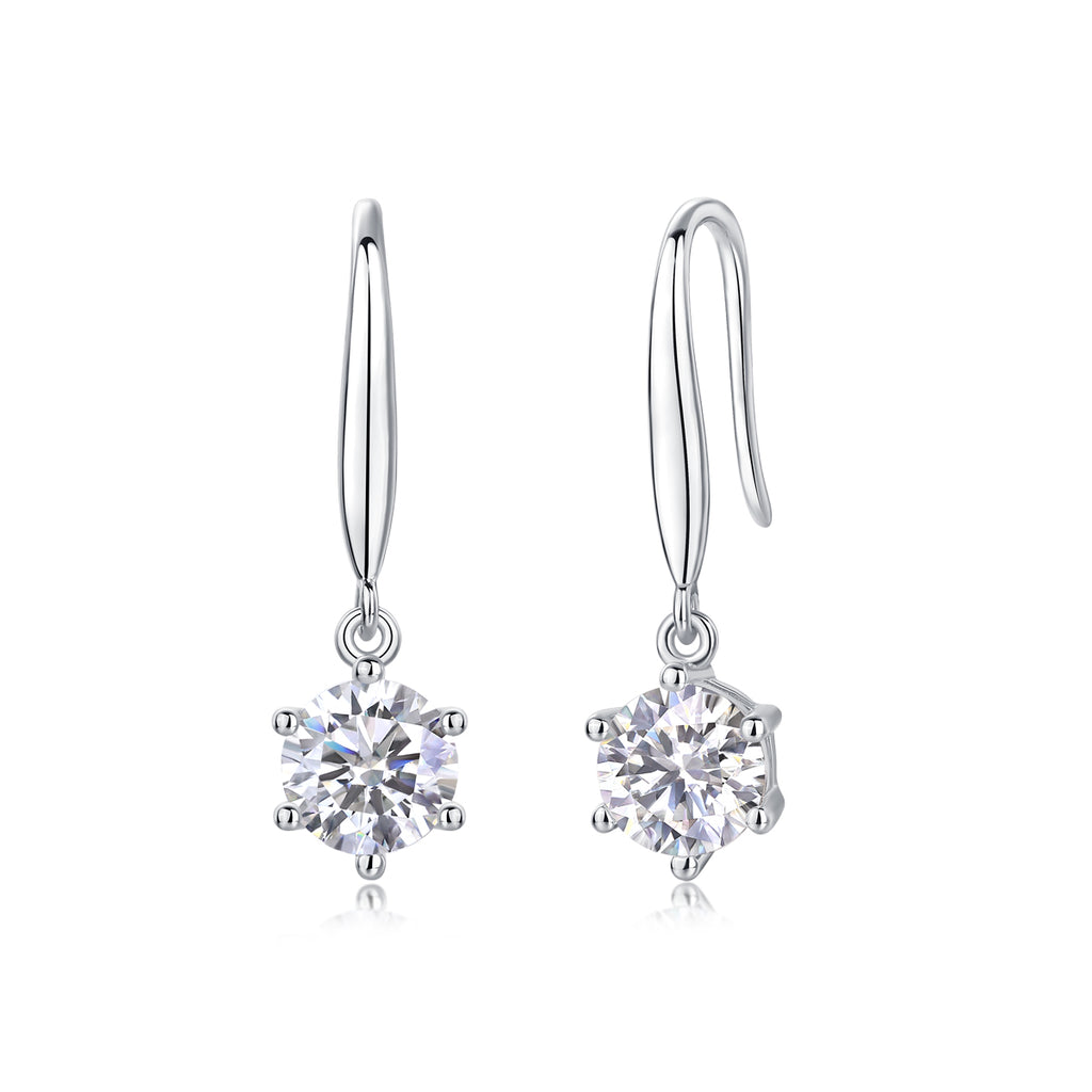 Jumping Wind - Earrings Set With 1-carat Top-quality Moissanite S925 Silver And Platinum-plated Stud Earrings, A Fashionable And Trendy Accessory That Can Be Tested With A Diamond Pen