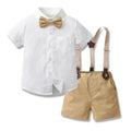Short-sleeved Cardigan Suspender Shorts Two-piece Set