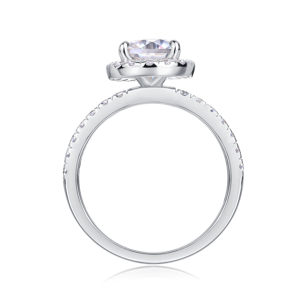 Electric Shock - A Wedding Ring Set With Top-quality Moissanite S925 Silver And Platinum-plated Diamond Can Be Tested With A Diamond Pen