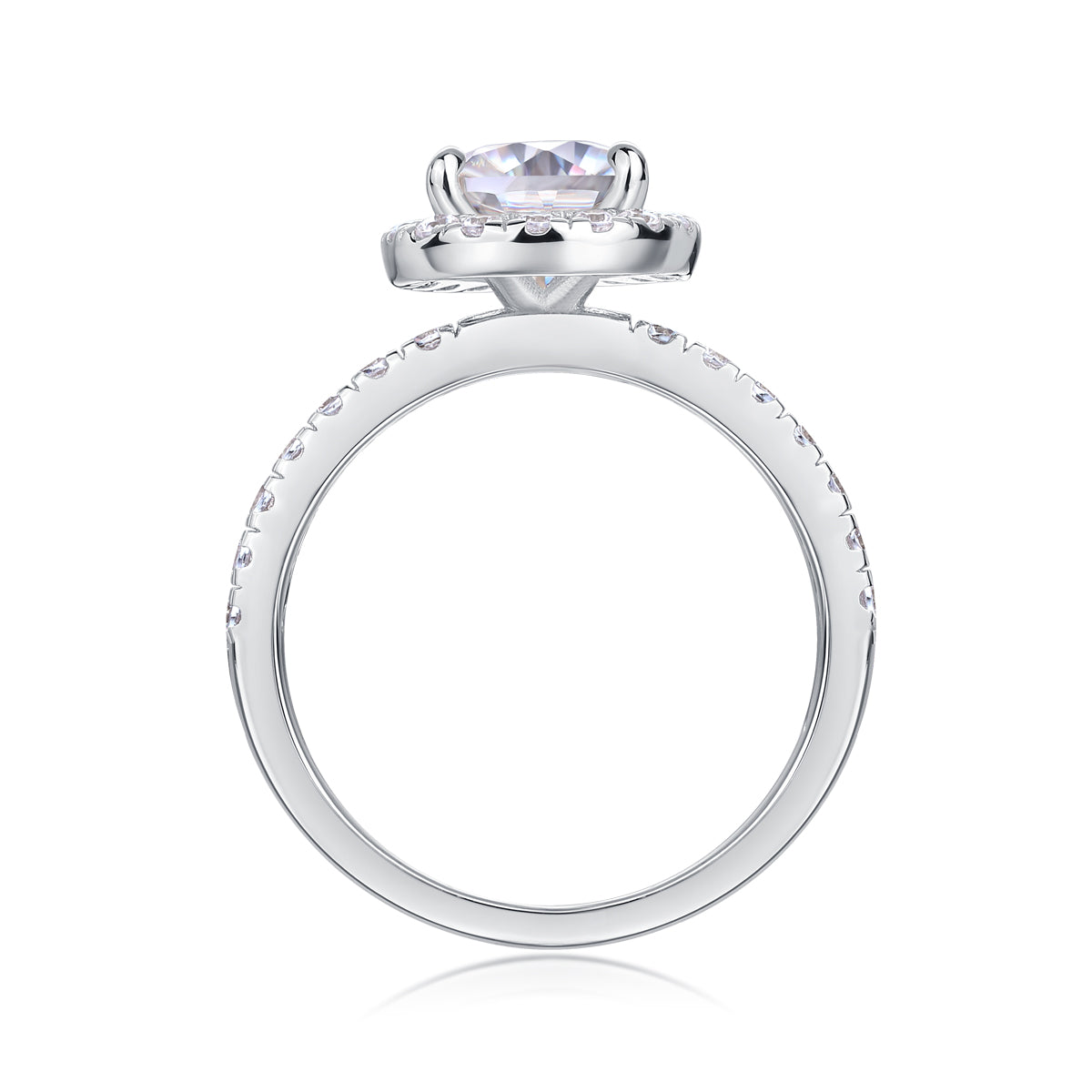 Electric Shock - A Wedding Ring Set With Top-quality Moissanite S925 Silver And Platinum-plated Diamond Can Be Tested With A Diamond Pen