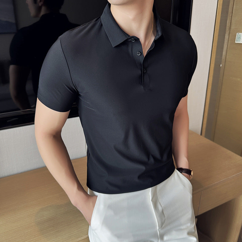 New Seamless Solid Color Thin Men's Casual T-shirt