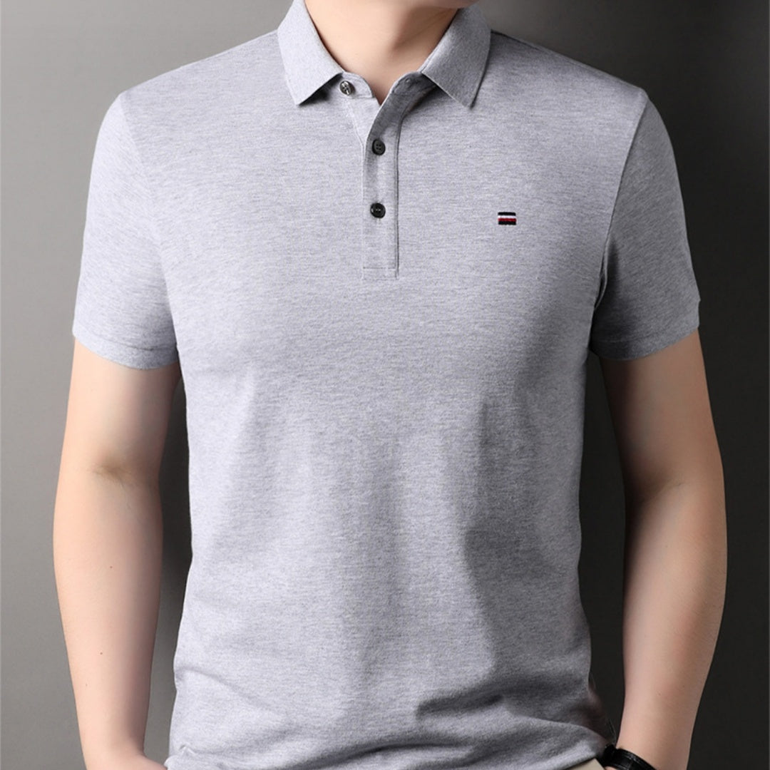 Summer Short-sleeved Embroidered Men's Polo Shirt Imitation Cotton Business Casual Lapels