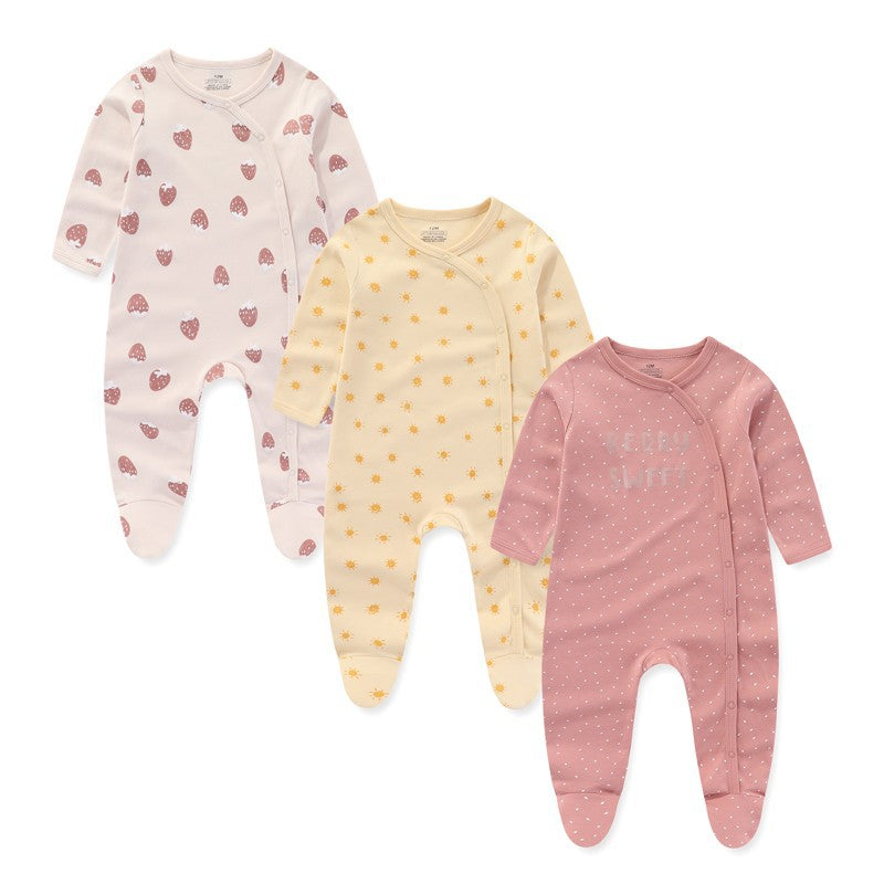 3 Pieces New Baby Cotton Long-sleeved Jumpsuit