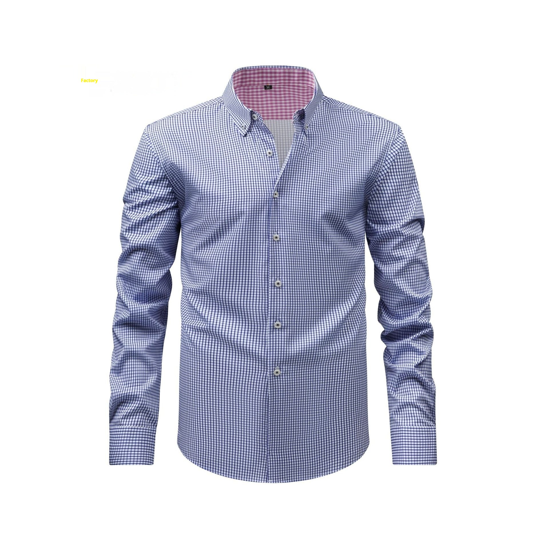 Mens Four-Way Stretch Digital-Print Long-Sleeve Collared Shirt