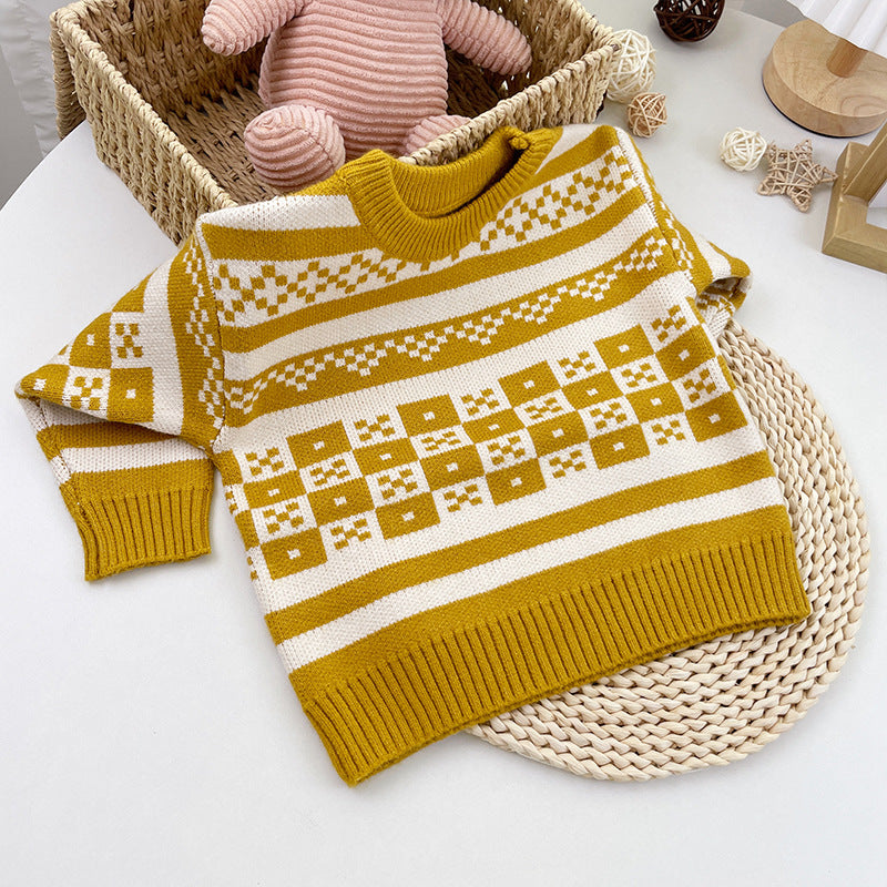Korean Version Of Plaid Cardigan For Children