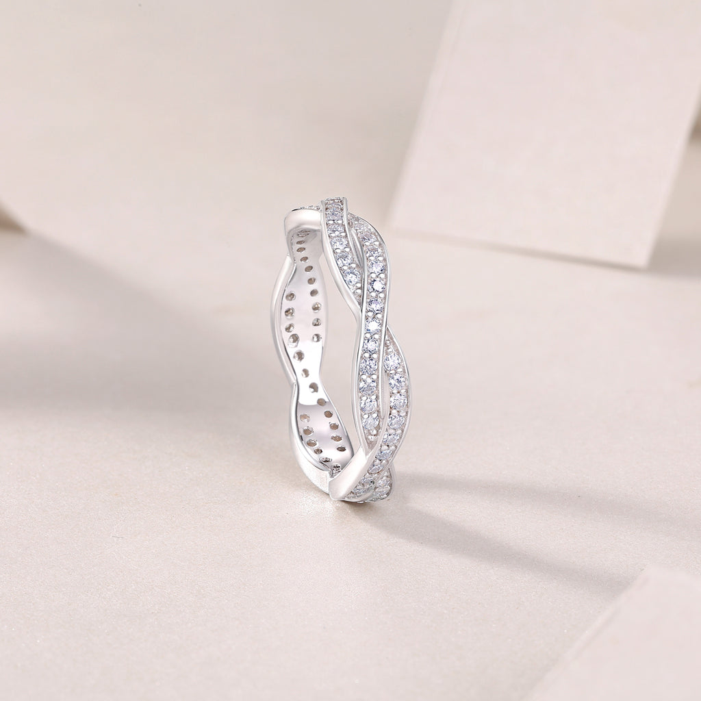 Dream - A Wedding Ring Set With Top-quality Moissanite S925 In Silver And Platinum-plated. The Ring Can Be Inspected With A Diamond Pen