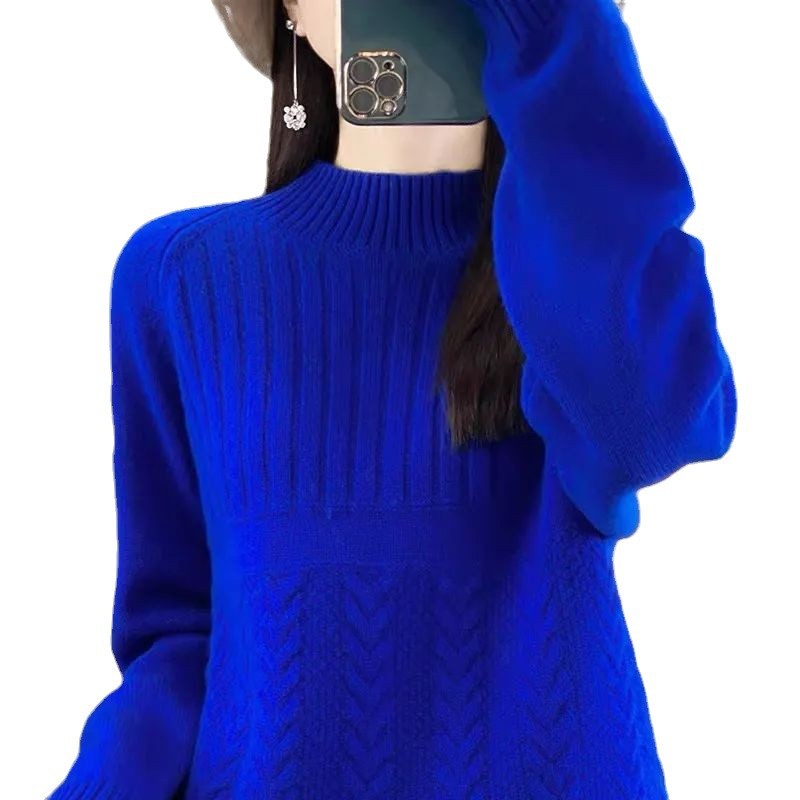 Loose-fitting Women's Turtleneck Base Sweater For Outerwear