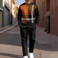 Men's 3D Digital Print Round Neck Loose Sweatshirt And Sweatpants Set