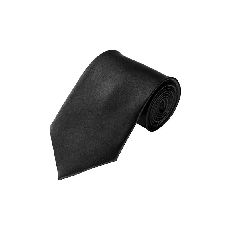 Solid Monochrome Men's Tie Cufflinks Pocket Square Set