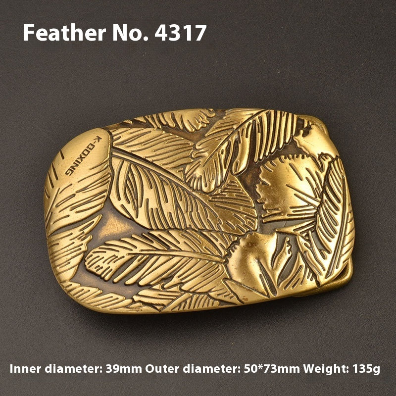Pure Brass Belt Buckle Outer Wear Buckle Plate Pant Belt Buckle Accessories