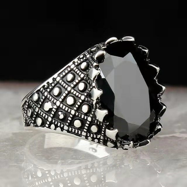 Black Flat Zircon Ring