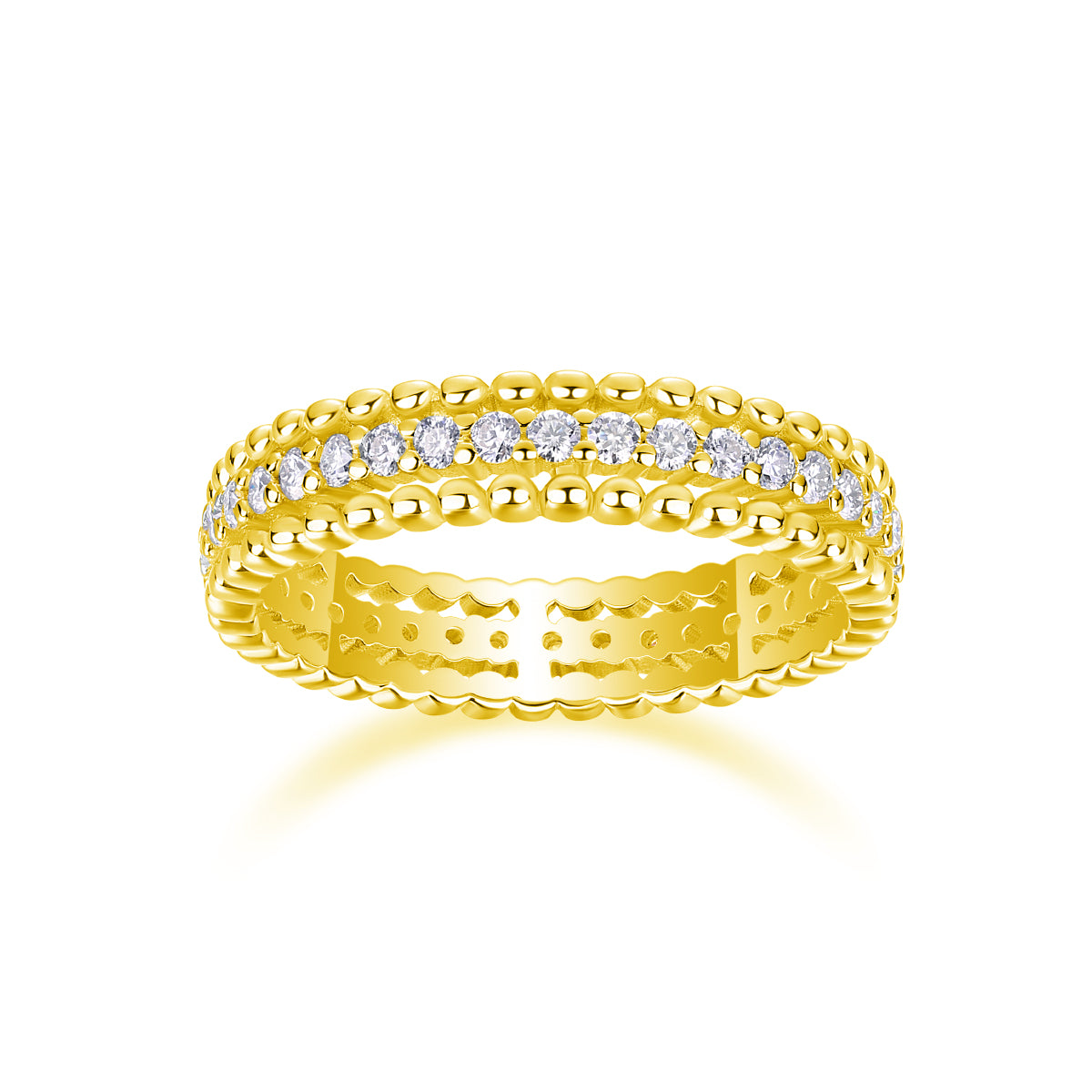 Autumn Stroll - A Wedding Ring Set With Top-quality Moissanite S925 Silver And Platinum-plated Diamond Can Be Tested With A Diamond Pen. The Ring Is In Gold And Rose Gold