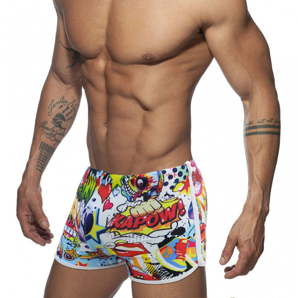 Cartoon Boxer Swimming Trunks Men