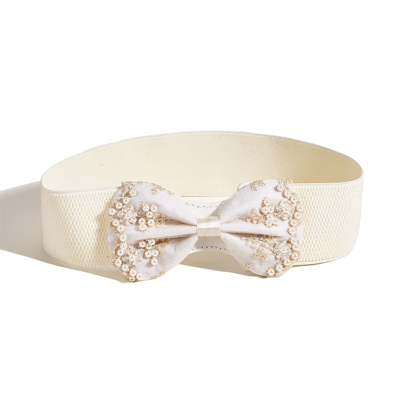 Loose Tight Stretch Seam Beaded Butterfly End Waist Girdle