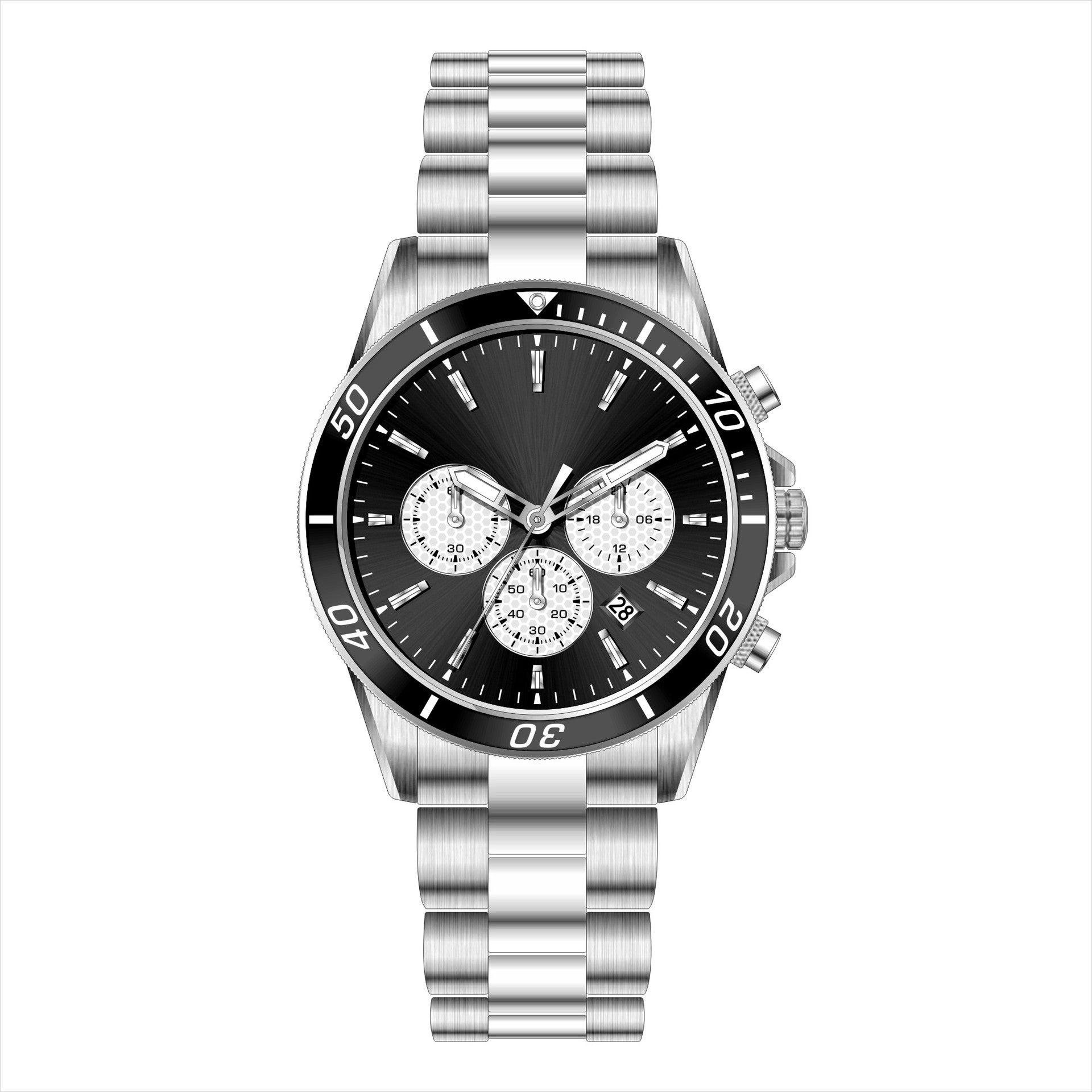 High-End Business Steel-Strap Mens Quartz Watch