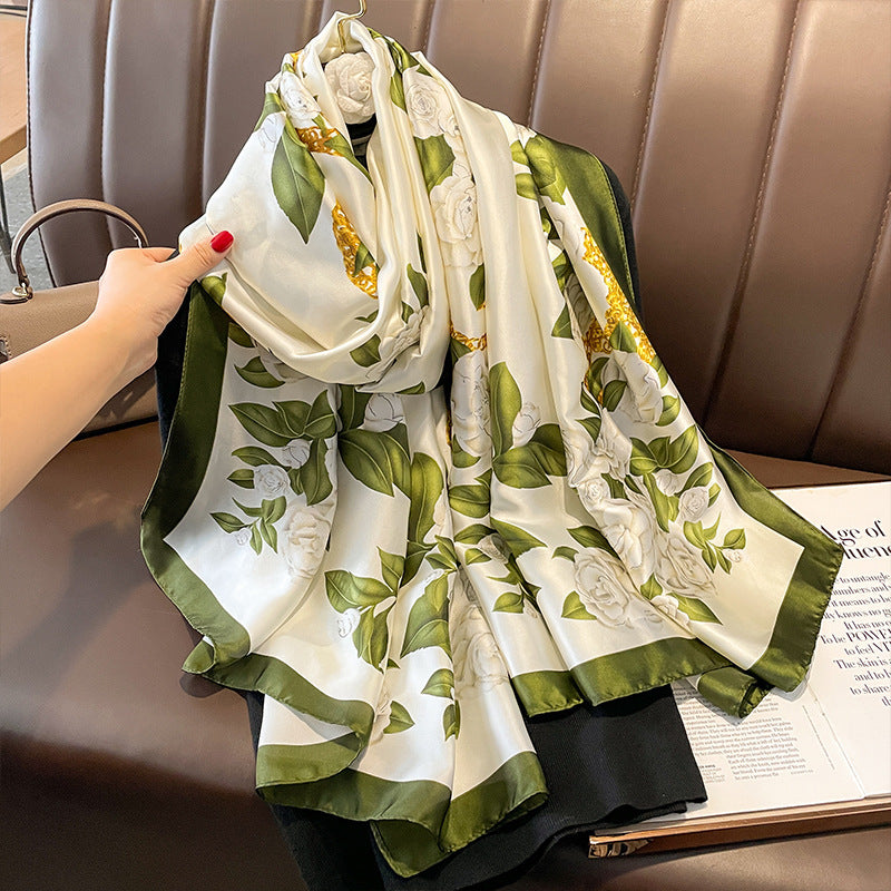 Silk Scarf Bright Butterfly  Long Shawl