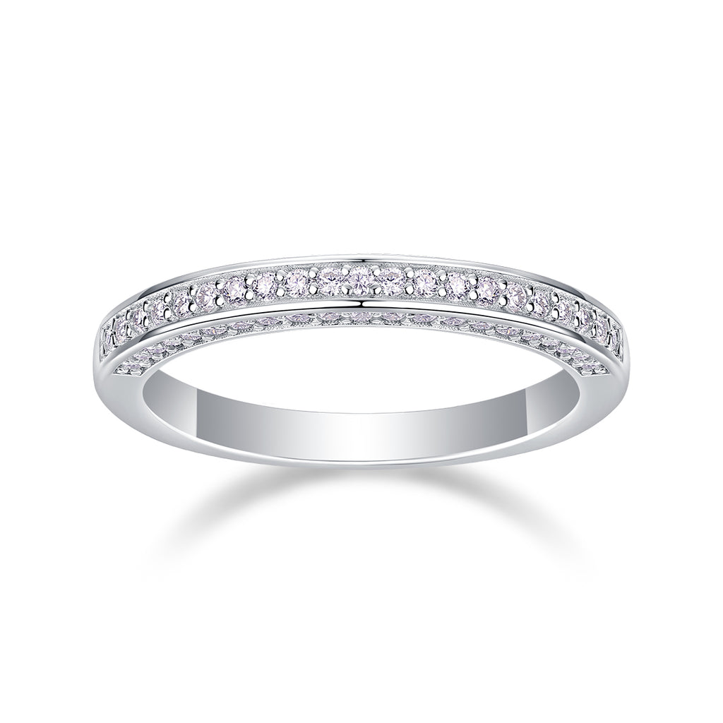 The Plucked Star - A Wedding Ring Set With Top-quality Moissanite S925 Silver And Platinum-plated Diamond Can Be Inspected With A Diamond Pen