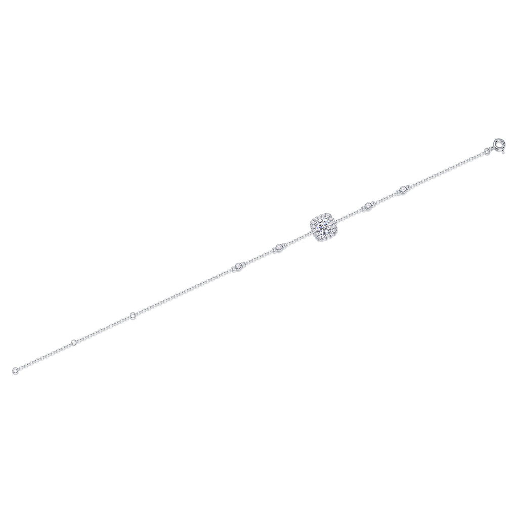 Long-lasting Love - Luxurious And Fashionable Light Luxury Jewelry Silver Bracelet And Bracelet Set With Top-quality Moissanite, S925 Silver-plated Platinum